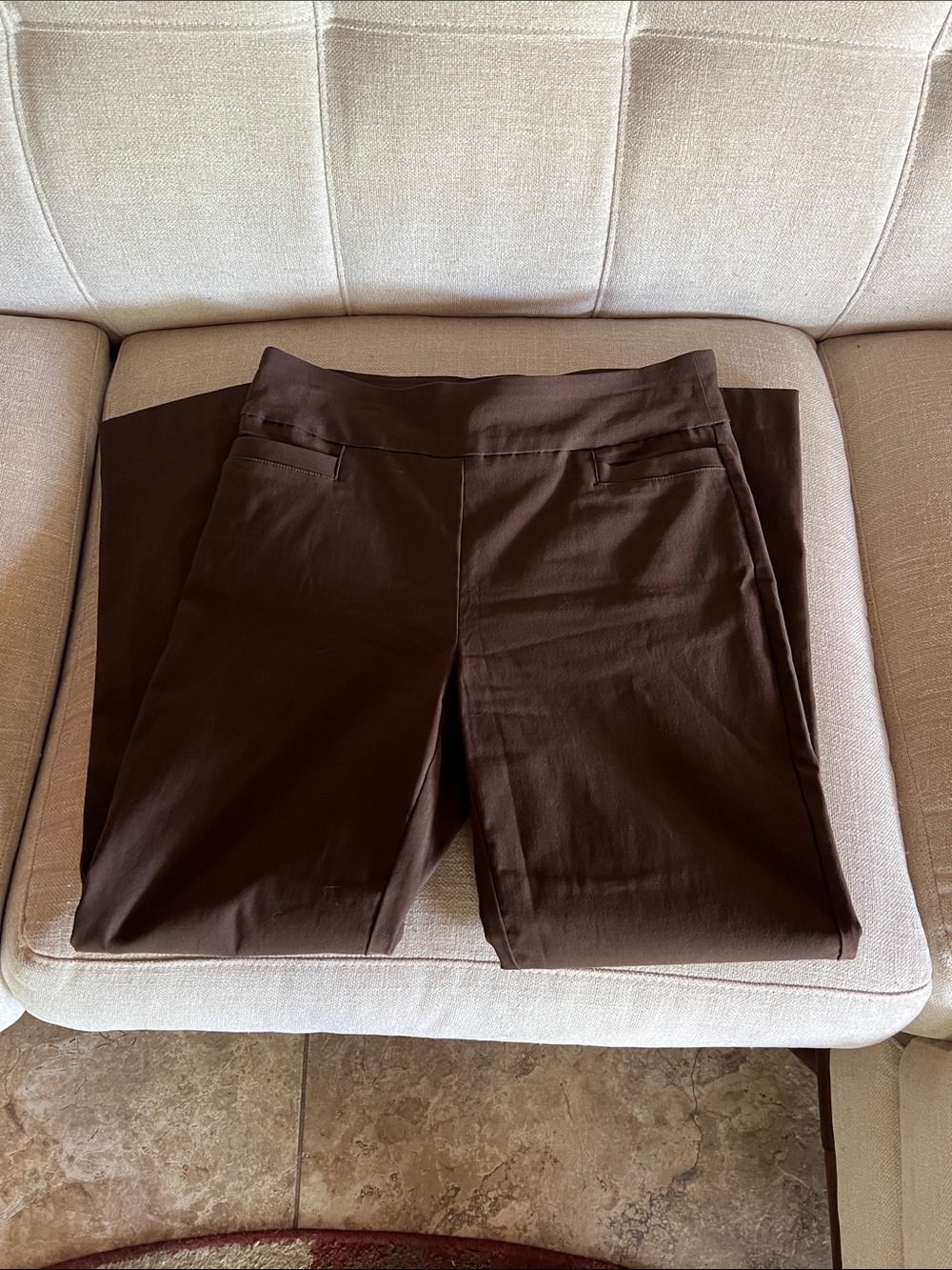 Kim Rogers Tummy Control 6P Short Brown Women's Slim Ponte Pants
